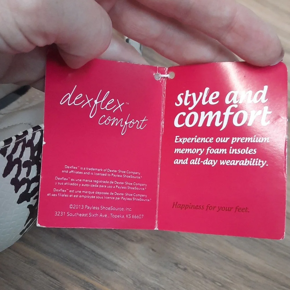 Dex Flex Comfort  Ivory and black pattern heels Size 9 - Picture 7 of 7